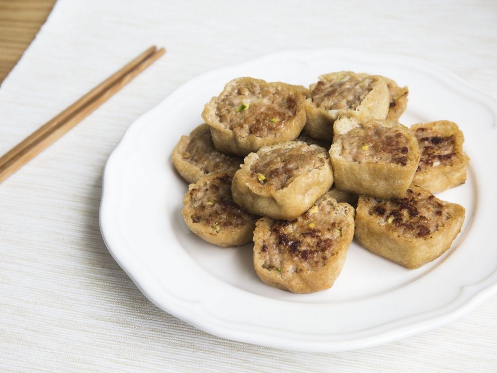 香煎豆芽肉松釀豆腐卜
