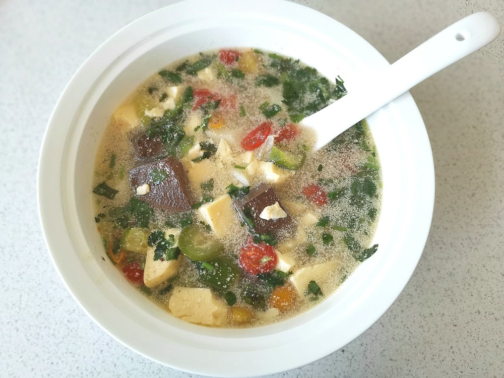 火麻奶雞蛋鴨血豆腐