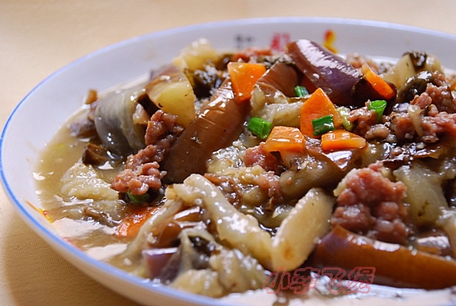 橄欖菜肉末茄子