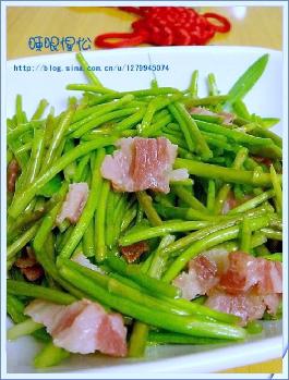 培根炒蘆蒿