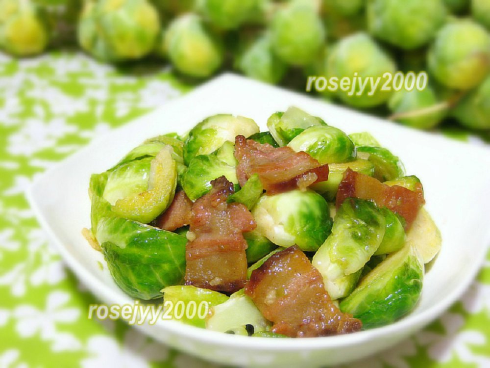 咸豬頸肉炒抱子甘藍
