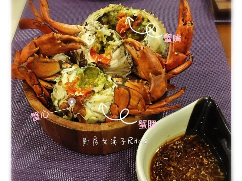 花雕蒸螃蟹佐姜醋醬汁