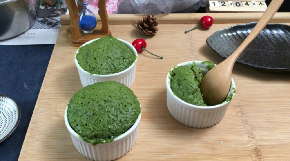簡易抹茶蜜豆小蛋糕