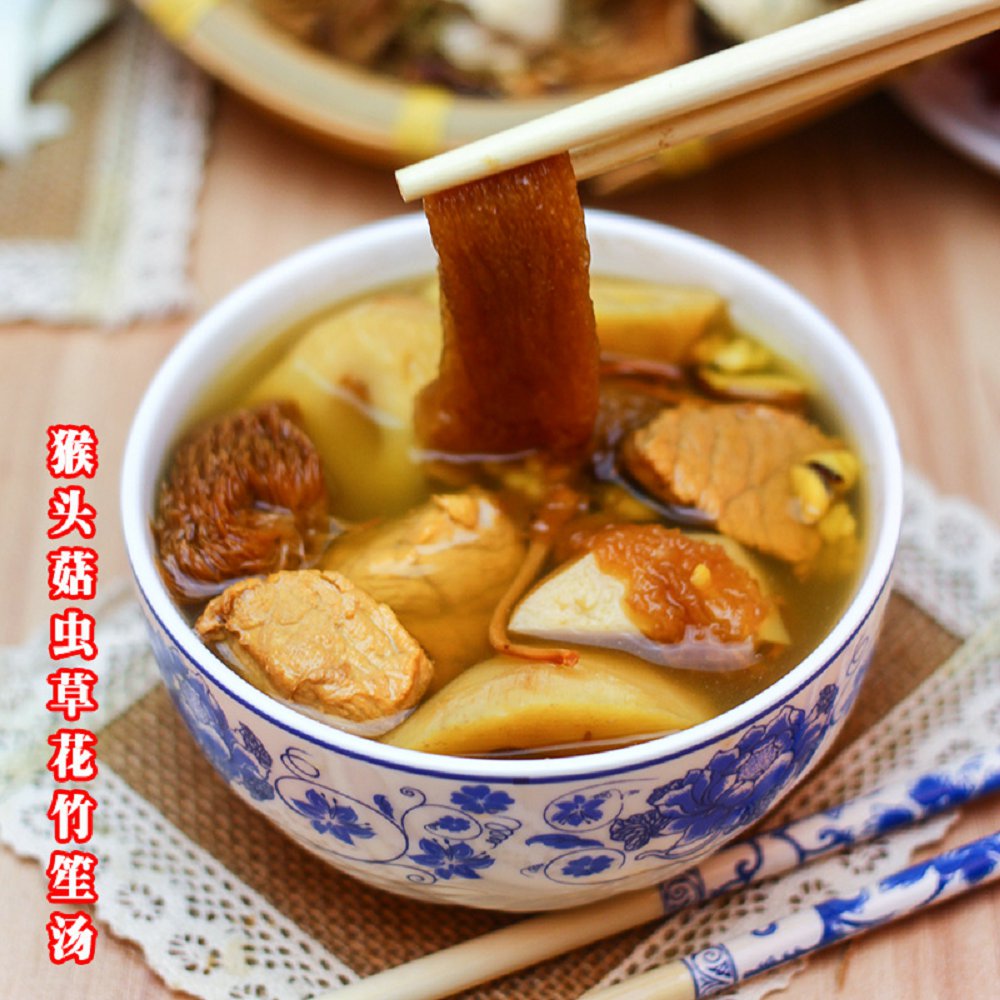 廣東老火靚湯-猴頭菇蟲草花竹笙湯