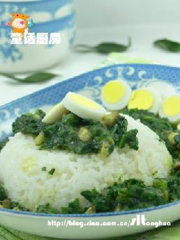 菊花菜糊蓋米飯