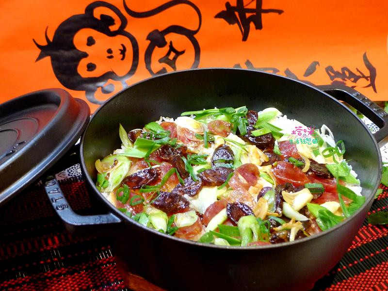 蒜苗臘腸煲仔飯