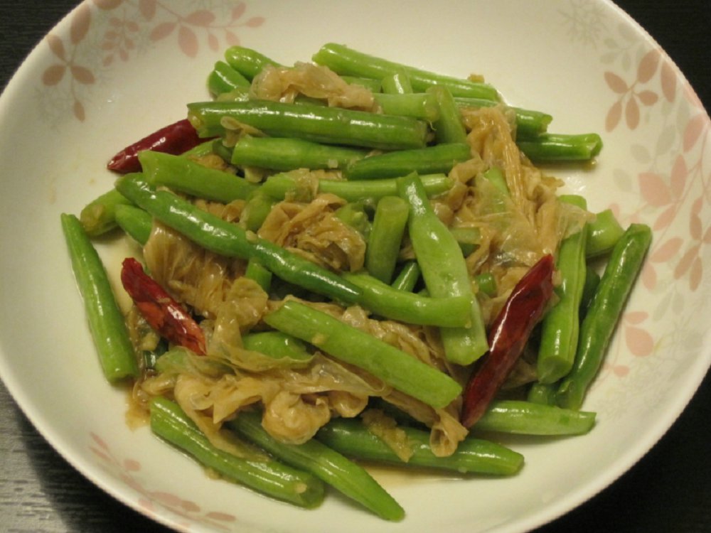 刀豆炒豆皮
