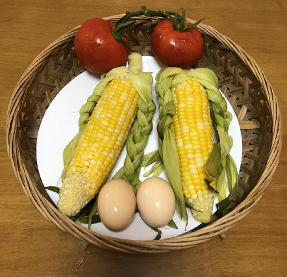 玉米雞蛋+西紅柿
