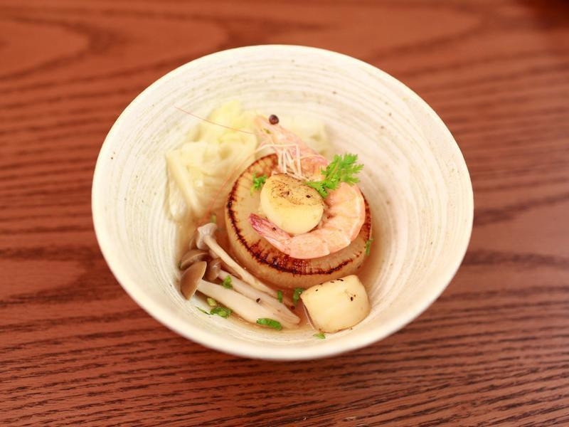 甜蝦干貝大根煮