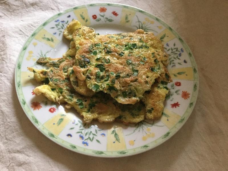 韭菜蝦皮煎蛋