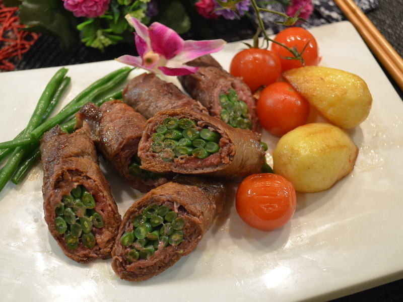 青豆燒牛肉卷