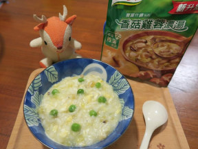 吻仔魚青豆番薯粥
