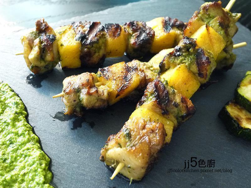 青醬雞肉柿子串