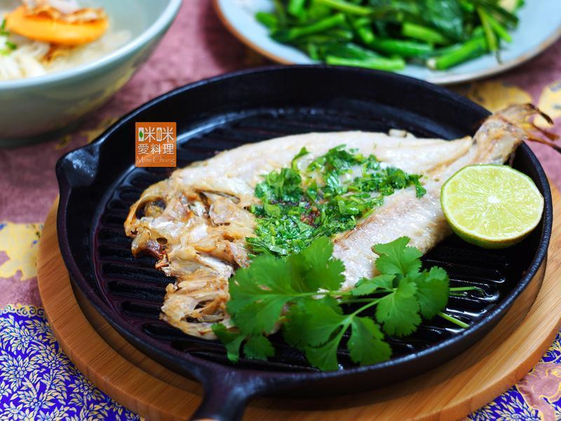 鐵板香菜煎魚