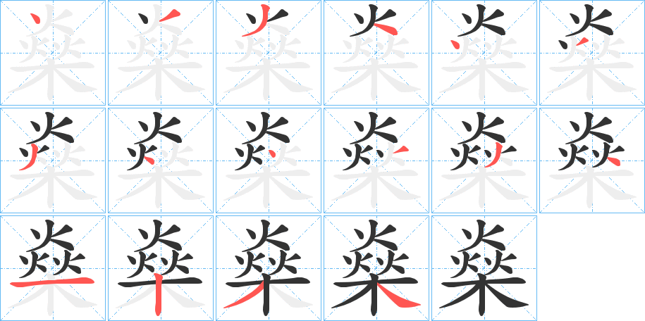 燊字的筆順分步演示