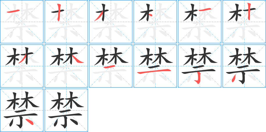 禁字的筆順分步演示