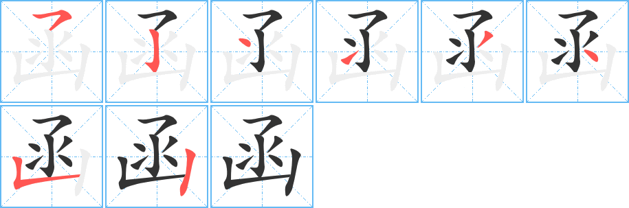 函字的筆順分步演示
