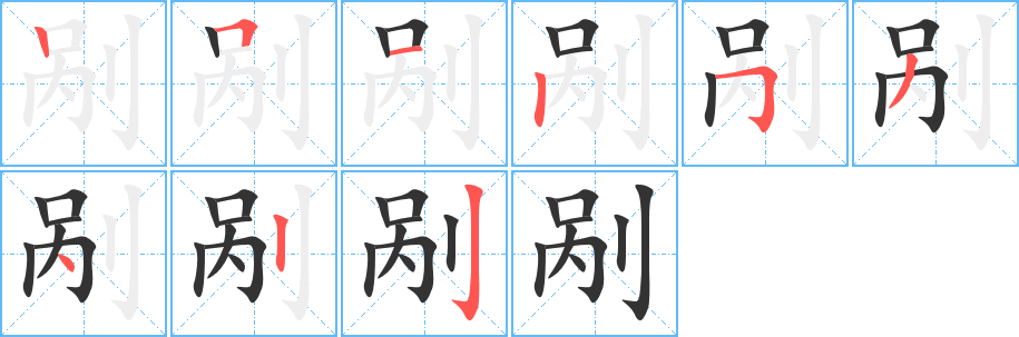 剮字的筆順分步演示