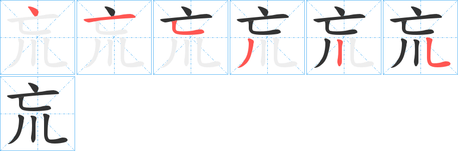 巟字的筆順分步演示