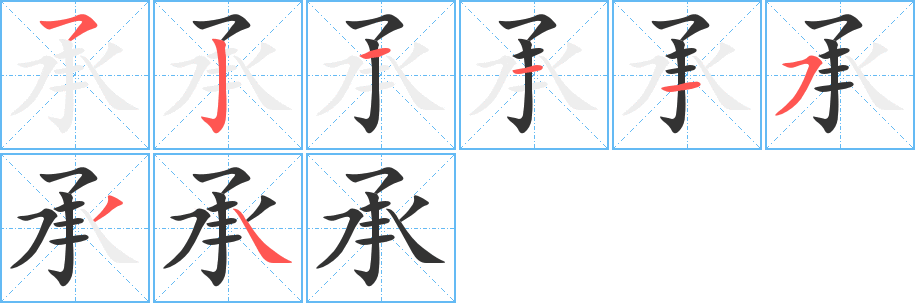 承字的筆順分步演示