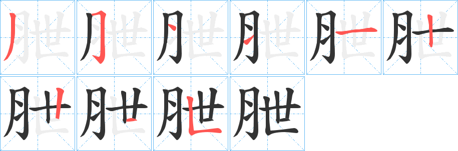 朑字的筆順分步演示