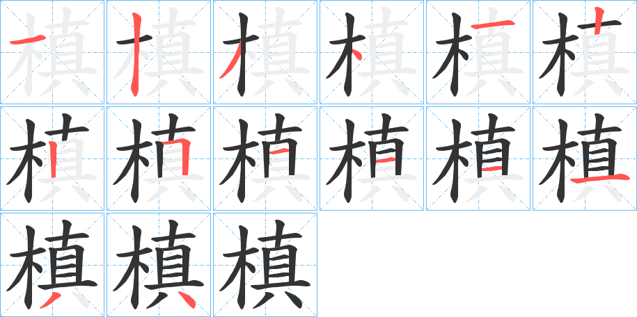 槙字的筆順?lè)植窖菔?></p>
<h2>槙的釋義：</h2>
槙<br />diān<br />樹(shù)梢。<br />樹(shù)木倒下。<br />槙<br />zhěn<br />木理堅(jiān)密。<br />常綠喬木，葉螺旋狀排列，條狀披針形，上下兩面有明顯隆起的中脈，種子熟時(shí)呈紫紅色。亦稱“羅漢松”。<br />槙<br />zhēn<br />古同“稹”，草木根相迫迮。<br />筆畫數(shù)：14；<br />部首：木；<br />筆順編號(hào)：12341225111134<br />
<p>上一個(gè)：<a href='bs11320.html'>榢的筆順</a></p>
<p>下一個(gè)：<a href='bs11318.html'>槉的筆順</a></p>
<h3>相關(guān)筆畫筆順</h3>
<p class=