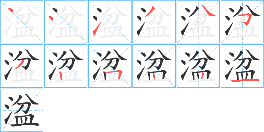 湓字的筆順分步演示