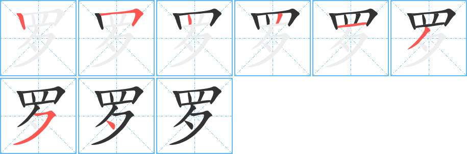 羅字的筆順分步演示