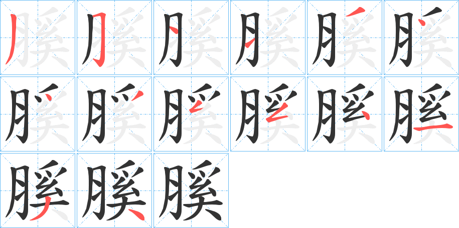 膎字的筆順分步演示