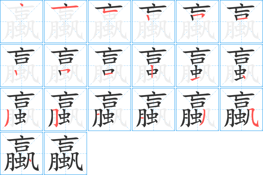 蠃字的筆順分步演示