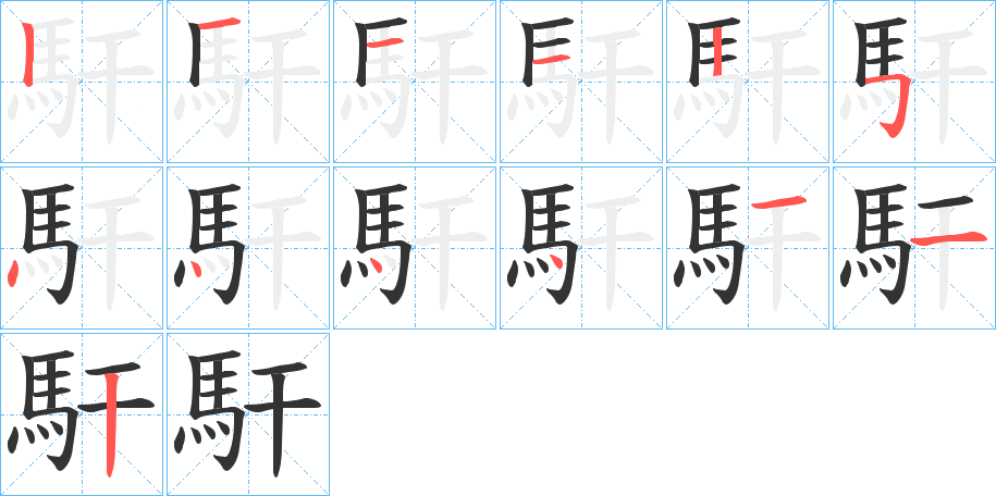 馯字的筆順分步演示