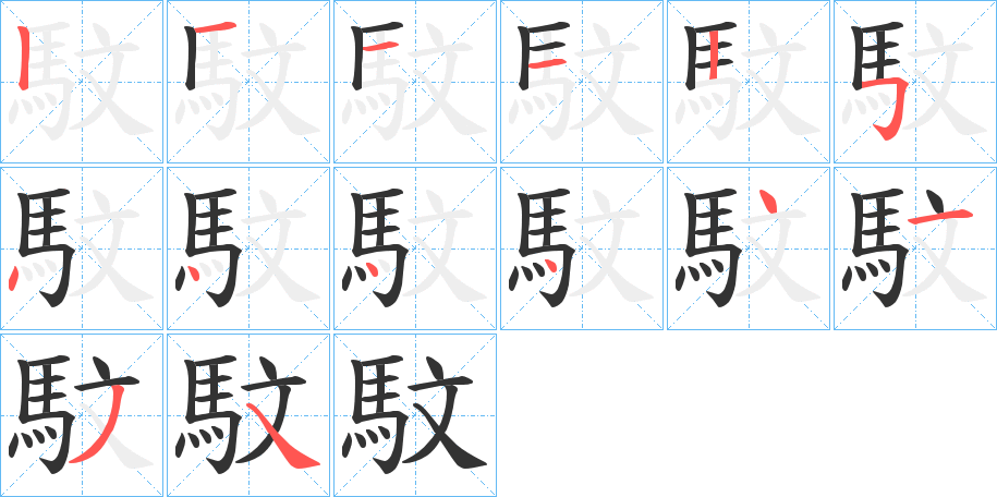 馼字的筆順分步演示