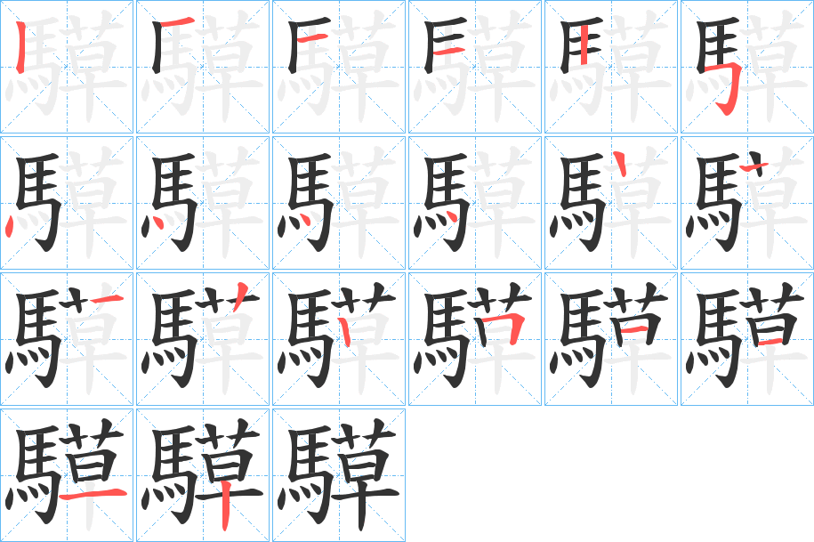 騲字的筆順分步演示