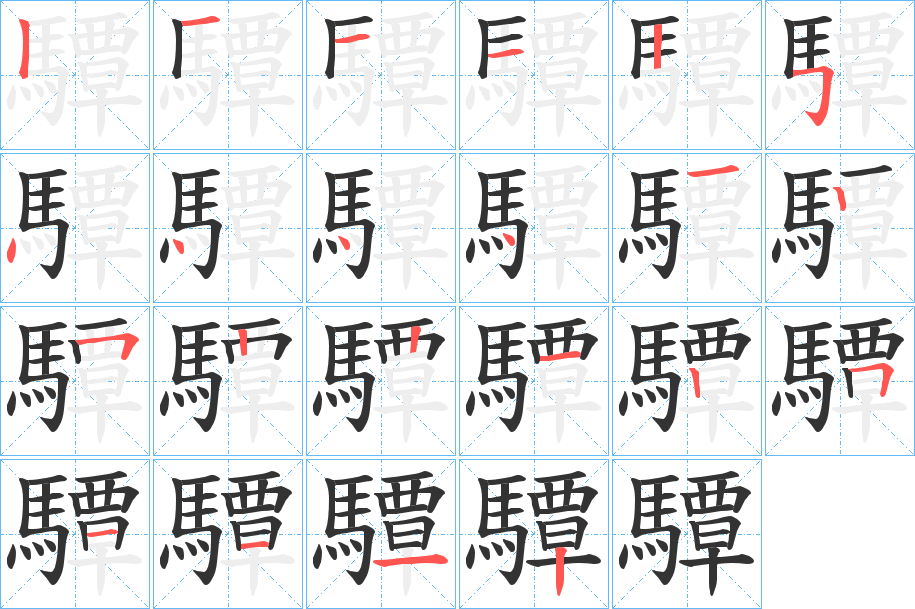 驔字的筆順分步演示