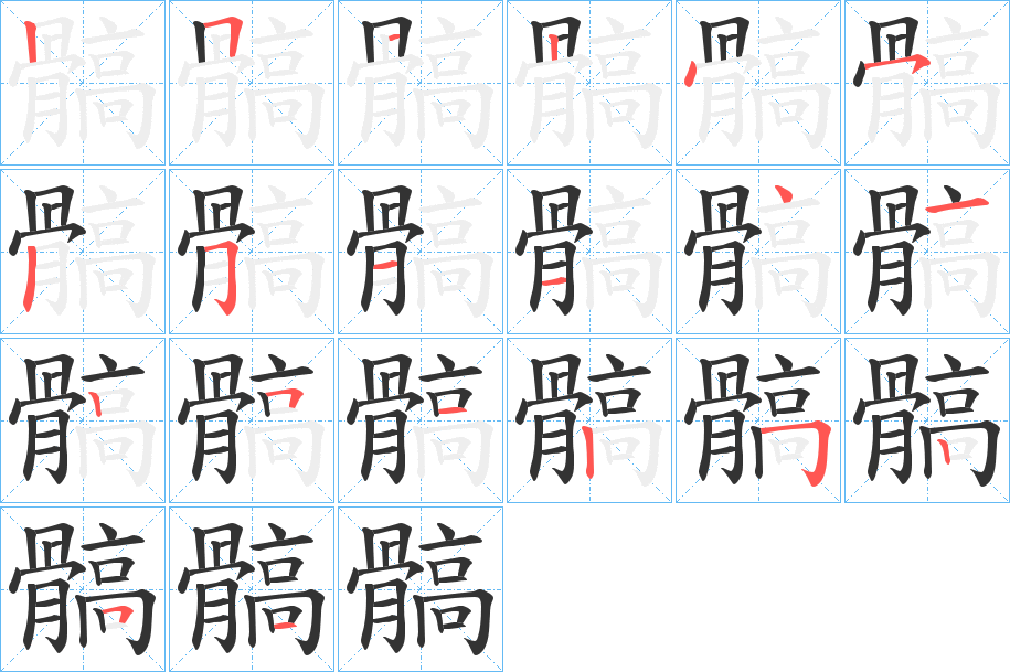 髇字的筆順分步演示