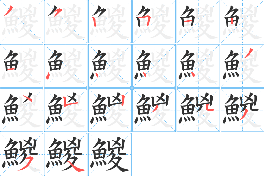 鯼字的筆順分步演示