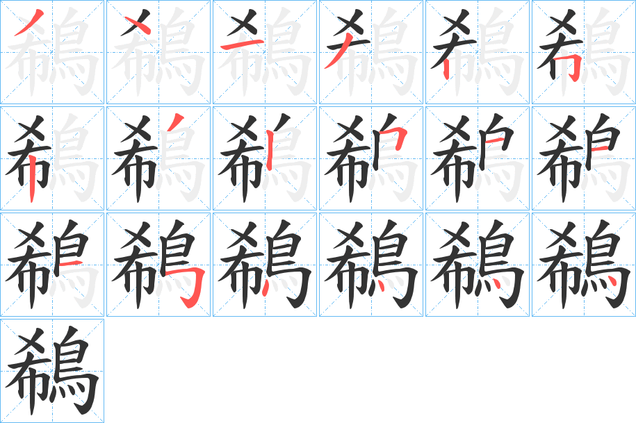 鵗字的筆順分步演示